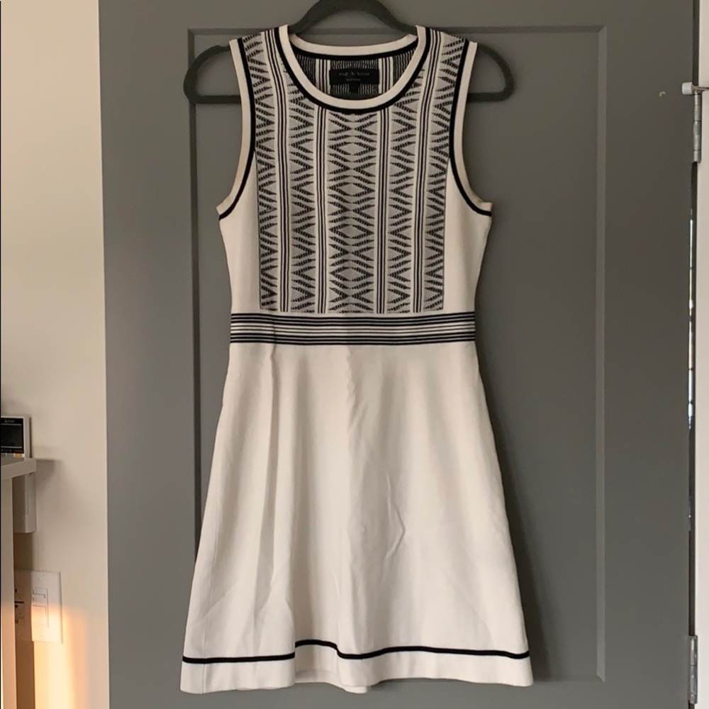 Rag & Bone White and Black Skater Dress size Small